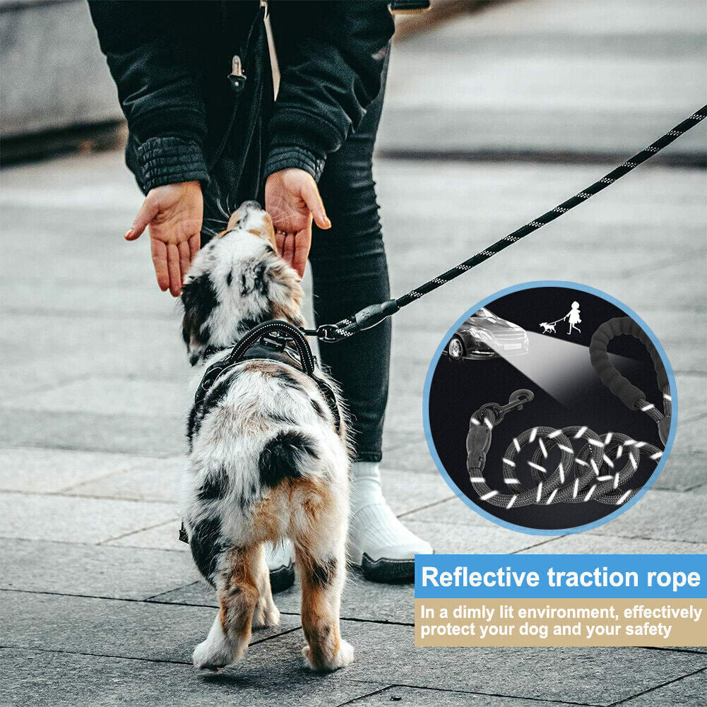 Extra Strong Reflective Rope Dog Lead with Foam Padded Handle Leash 5Ft 150Cm