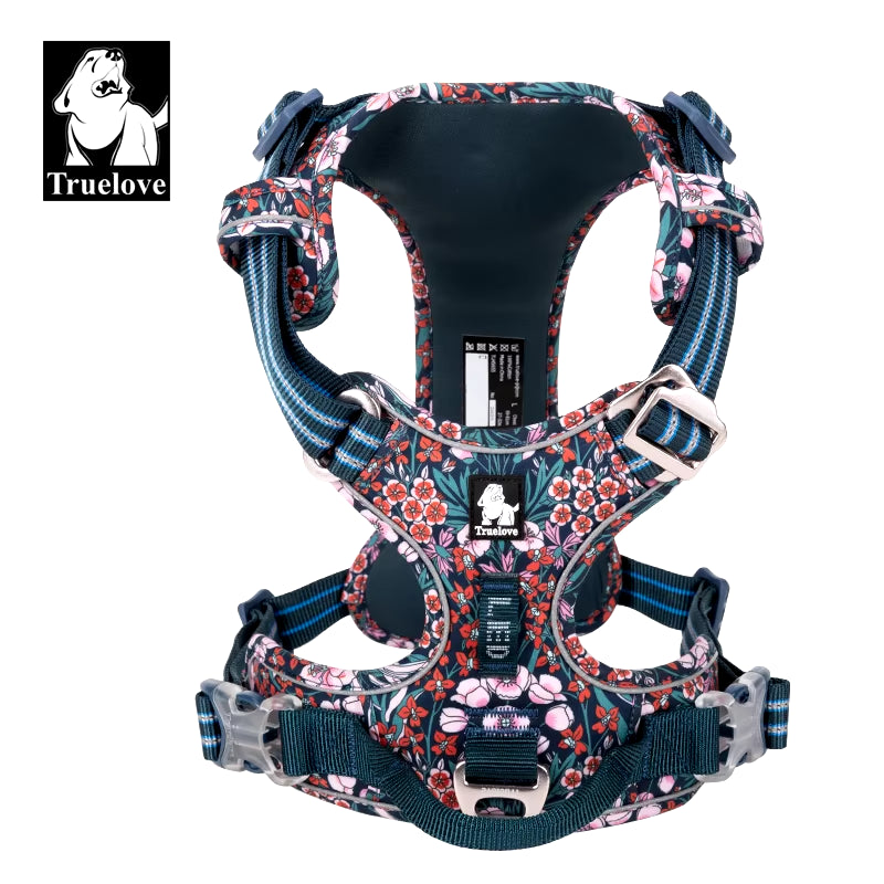 Pet Dog Harness Floral No Pull Cotton Fabric Breathable and Reflective Soft for Big Medium Small Adjustable Vesttlh5655