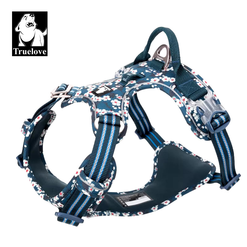 Pet Dog Harness Floral No Pull Cotton Fabric Breathable and Reflective Soft for Big Medium Small Adjustable Vesttlh5655