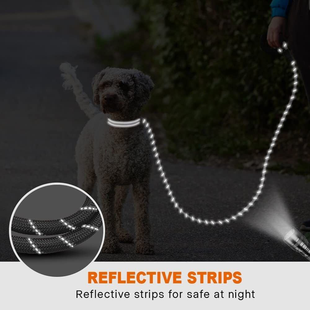 Extra Strong Reflective Rope Dog Lead with Foam Padded Handle Leash 5Ft 150Cm