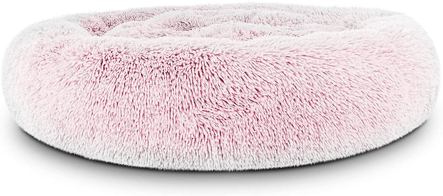 Dog Bed Donut Soft Large Plush Cat Beds for Calming Pet anti Anxiety Washable Xl