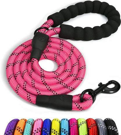 Extra Strong Reflective Rope Dog Lead with Foam Padded Handle Leash 5Ft 150Cm