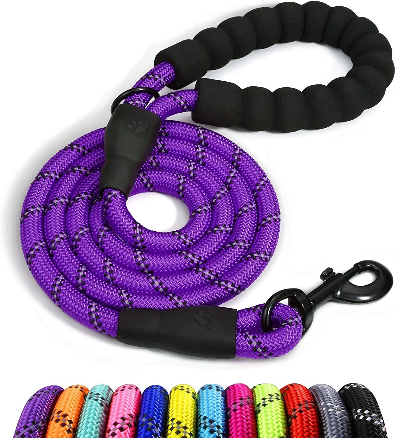 Extra Strong Reflective Rope Dog Lead with Foam Padded Handle Leash 5Ft 150Cm