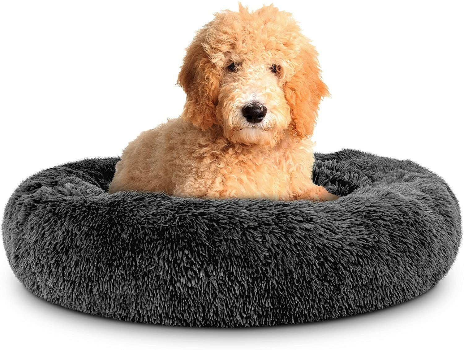 Dog Bed Donut Soft Large Plush Cat Beds for Calming Pet anti Anxiety Washable Xl