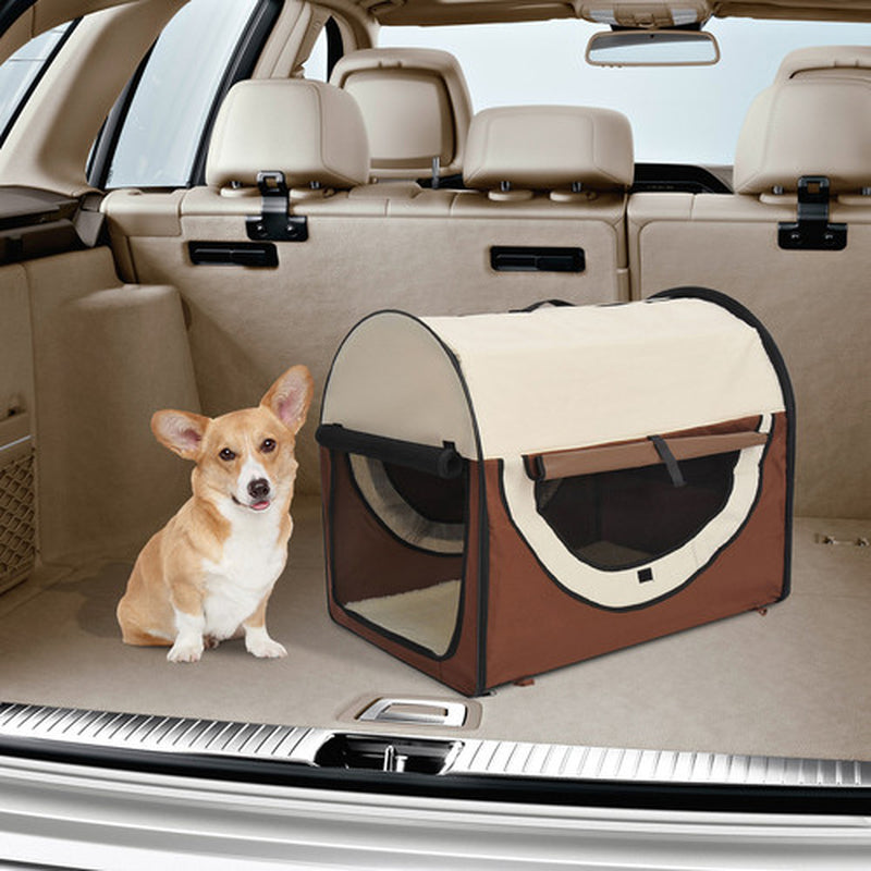 Pawhut Folding Fabric Soft Pet Crate Dog Cat Travel Carrier Cage