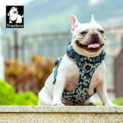 Pet Dog Harness Floral No Pull Cotton Fabric Breathable and Reflective Soft for Big Medium Small Adjustable Vesttlh5655