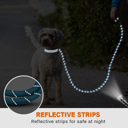 Extra Strong Reflective Rope Dog Lead with Foam Padded Handle Leash 5Ft 150Cm