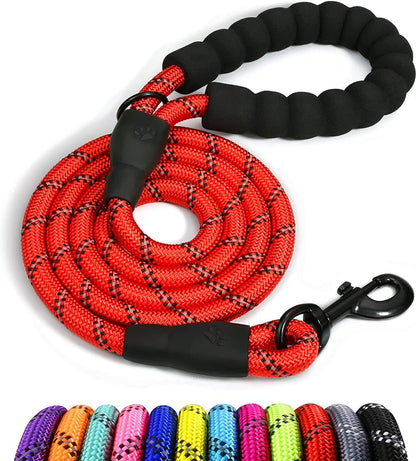 Extra Strong Reflective Rope Dog Lead with Foam Padded Handle Leash 5Ft 150Cm