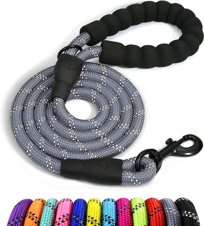 Extra Strong Reflective Rope Dog Lead with Foam Padded Handle Leash 5Ft 150Cm