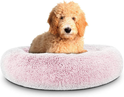 Dog Bed Donut Soft Large Plush Cat Beds for Calming Pet anti Anxiety Washable Xl