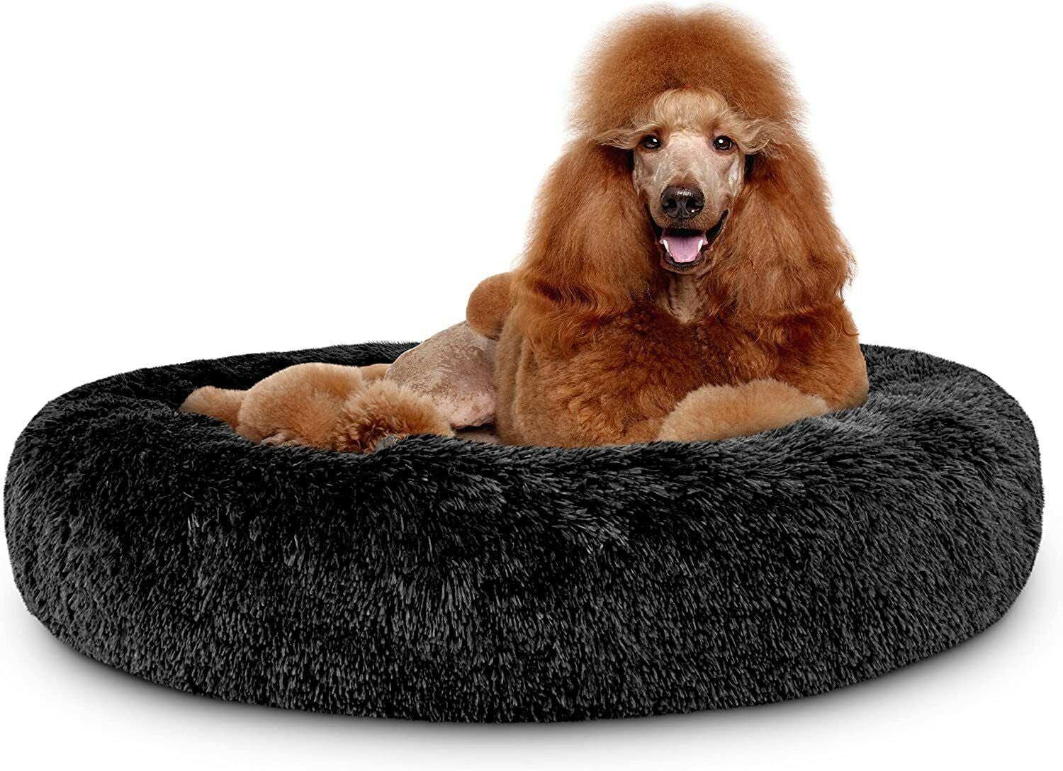 Dog Bed Donut Soft Large Plush Cat Beds for Calming Pet anti Anxiety Washable Xl